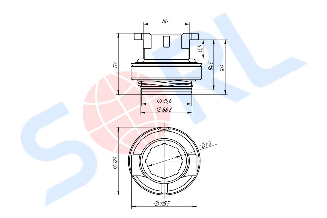 Подшипник выжимной для КАМАЗ 5490 (АКПП ZF AS TRONIC), DAF, IVECO, MAN (3151000493)