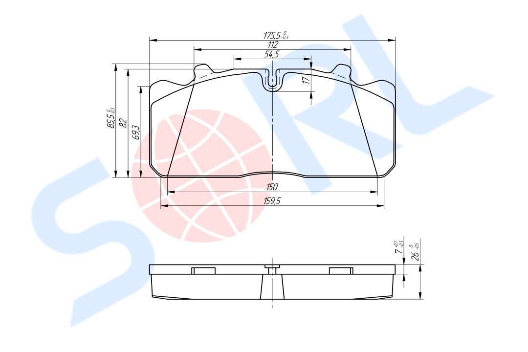 Колодки тормозные дисковые DAF, MAN, RENAULT, Wabco PAN 17 (29088)